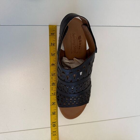 NEW Spring Step Dorotha Black Cut Out Sandals Size 8 Eu 38 Career, Casual NWOT - Picture 8 of 14